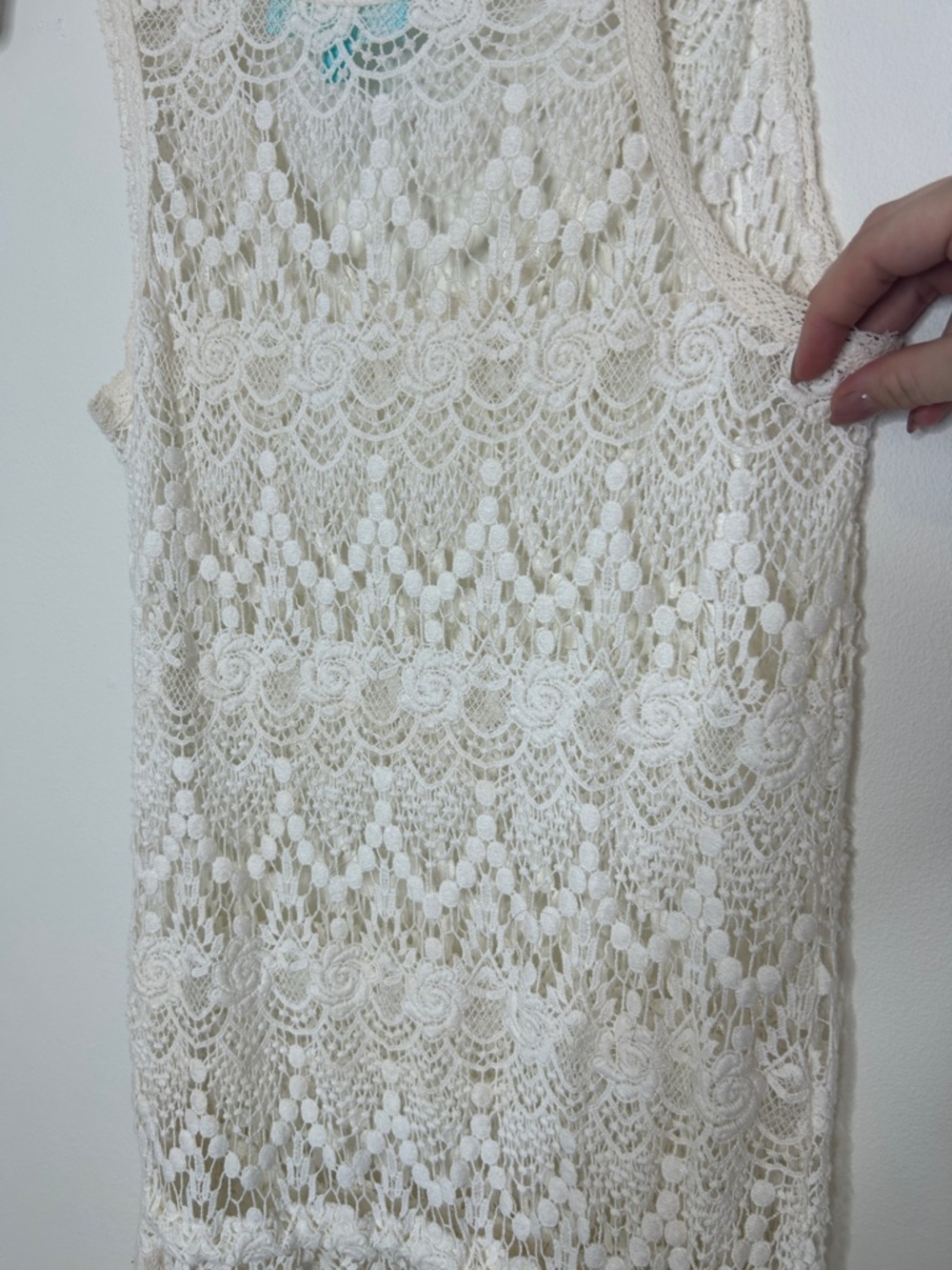 Melissa Odabash Ivory Crochet Mini Dress Swim Coverup Size Small - Picture 6 of 8